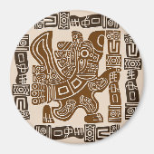 Aztec Eagle Warrior Tribal Oude kunst Magneet (Voorkant)