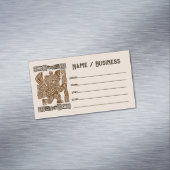 Aztec Eagle Warrior Tribal Oude kunst Magnetisch Visitekaartje (Voorbeeld)