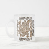 Aztec Eagle Warrior Tribal Oude kunst Matglas Koffiemok (Links)