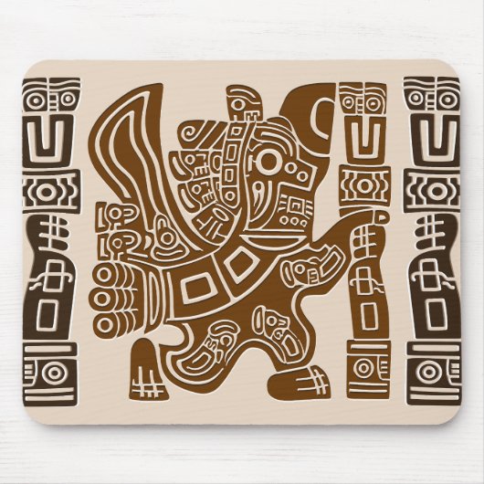 Aztec Eagle Warrior Tribal Oude kunst Muismat (Voorkant)