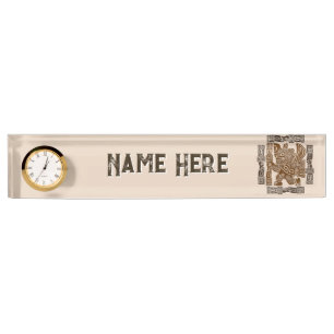 Aztec Eagle Warrior Tribal Oude kunst Naambordje