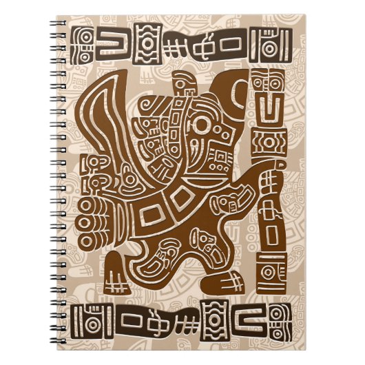 Aztec Eagle Warrior Tribal Oude kunst Notitieboek (Voorkant)