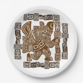 Aztec Eagle Warrior Tribal Oude kunst Papieren Bordje (Voorkant)