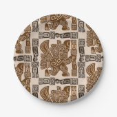 Aztec Eagle Warrior Tribal Oude kunst Papieren Bordje (Voorkant)