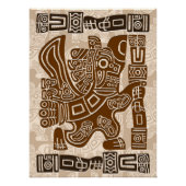 Aztec Eagle Warrior Tribal Oude kunst Perfect Poster (Voorkant)
