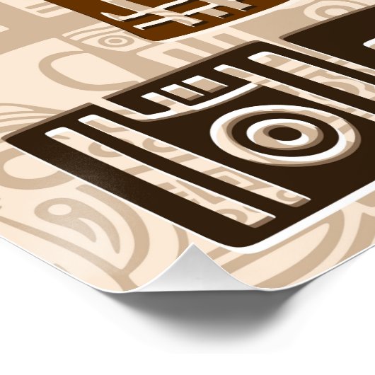 Aztec Eagle Warrior Tribal Oude kunst Perfect Poster (Hoek)