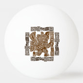 Aztec Eagle Warrior Tribal Oude kunst Pingpongbal (Voorkant)