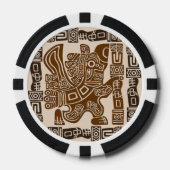Aztec Eagle Warrior Tribal Oude kunst Poker Chips (Voorkant)