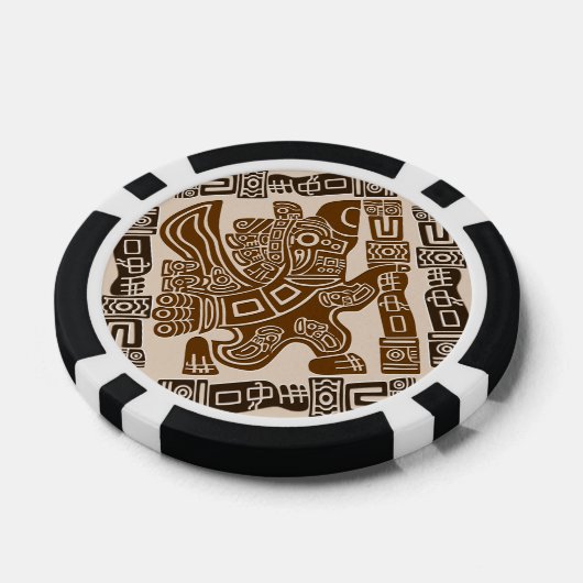 Aztec Eagle Warrior Tribal Oude kunst Poker Chips (Enkel)
