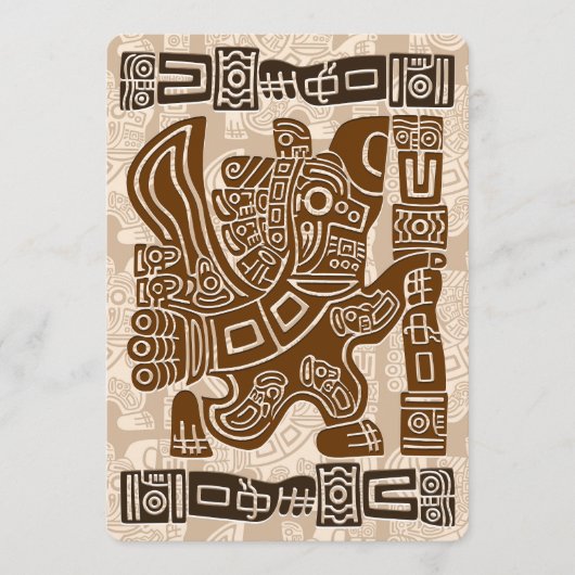 Aztec Eagle Warrior Tribal Oude kunst Programmakaart (Voorkant)