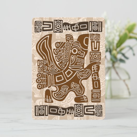 Aztec Eagle Warrior Tribal Oude kunst Programmakaart (Staand voorkant)