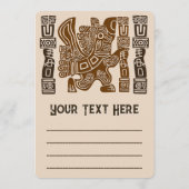 Aztec Eagle Warrior Tribal Oude kunst Programmakaart (Achterkant)