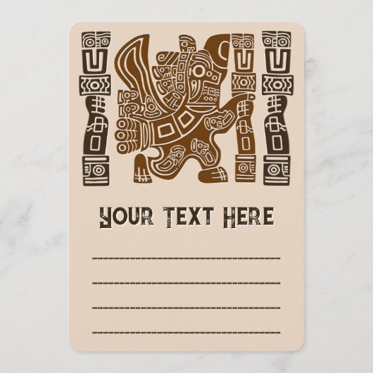 Aztec Eagle Warrior Tribal Oude kunst Programmakaart (Achterkant)