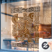 Aztec Eagle Warrior Tribal Oude kunst Raamsticker (Cafe Raam)