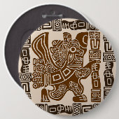 Aztec Eagle Warrior Tribal Oude kunst Ronde Button 6,0 Cm (Voorkant /achterkant)