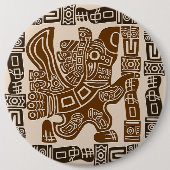 Aztec Eagle Warrior Tribal Oude kunst Ronde Button 6,0 Cm (Voorkant)