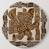 Aztec Eagle Warrior Tribal Oude kunst Ronde Button 6,0 Cm (Voorkant)