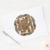 Aztec Eagle Warrior Tribal Oude kunst Ronde Sticker (Envelop)