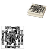 Aztec Eagle Warrior Tribal Oude kunst Rubberstempel (Gestempeld)
