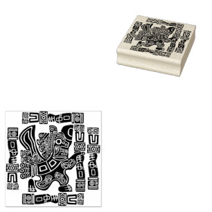 Aztec Eagle Warrior Tribal Oude kunst Rubberstempel