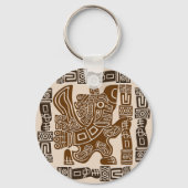 Aztec Eagle Warrior Tribal Oude kunst Sleutelhanger (Voorkant)