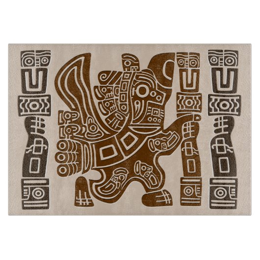 Aztec Eagle Warrior Tribal Oude kunst Snijplank (Voorkant)