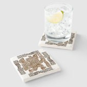 Aztec Eagle Warrior Tribal Oude kunst Stenen Onderzetter (Zijkant)