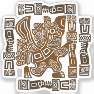 Aztec Eagle Warrior Tribal Oude kunst Sticker