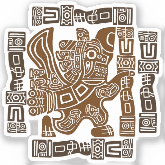 Aztec Eagle Warrior Tribal Oude kunst Sticker (Voorkant)
