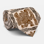 Aztec Eagle Warrior Tribal Oude kunst Stropdas (Opgerold)