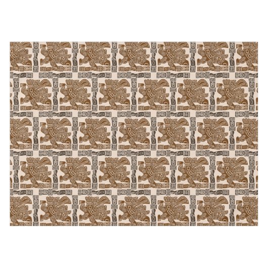 Aztec Eagle Warrior Tribal Oude kunst Tafelkleed (Voorkant (Horizontaal))