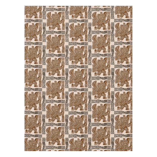 Aztec Eagle Warrior Tribal Oude kunst Tafelkleed (Voorkant)