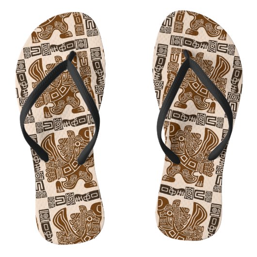Aztec Eagle Warrior Tribal Oude kunst Teenslippers (Voetbed)