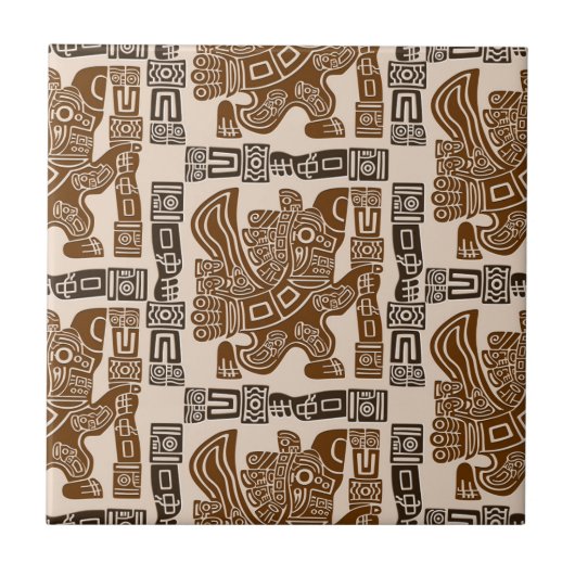 Aztec Eagle Warrior Tribal Oude kunst Tegeltje (Voorkant)