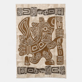 Aztec Eagle Warrior Tribal Oude kunst Theedoek (Verticaal)