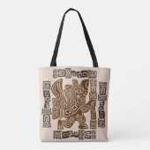 Aztec Eagle Warrior Tribal Oude kunst Tote Bag (Achterkant)