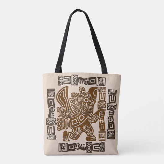 Aztec Eagle Warrior Tribal Oude kunst Tote Bag (Achterkant)