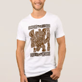 Aztec Eagle Warrior Tribal Oude kunst Tri-Blend Shirt (Voorkant)