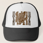 Aztec Eagle Warrior Tribal Oude kunst Trucker Pet (Voorkant)