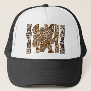 Aztec Eagle Warrior Tribal Oude kunst Trucker Pet