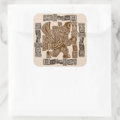 Aztec Eagle Warrior Tribal Oude kunst Vierkante Sticker (Tas)