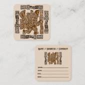 Aztec Eagle Warrior Tribal Oude kunst Vierkante Visitekaartje (Voorkant / Achterkant)