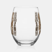 Aztec Eagle Warrior Tribal Oude kunst Wijnglas Zonder Voet (Rechts)