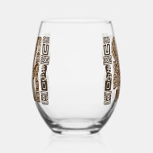 Aztec Eagle Warrior Tribal Oude kunst Wijnglas Zonder Voet (Links)