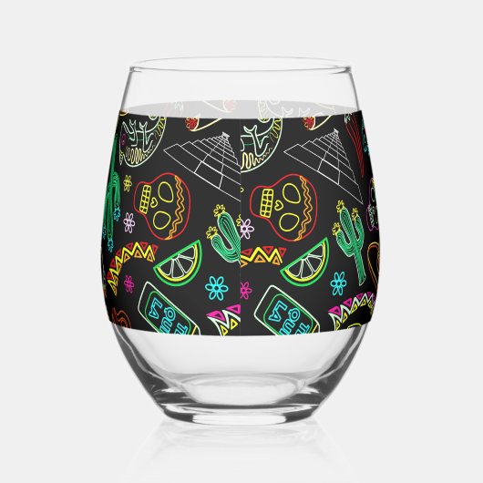 Aztec Eagle Warrior Tribal Oude kunst Wijnglas Zonder Voet (Rechts)