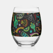 Aztec Eagle Warrior Tribal Oude kunst Wijnglas Zonder Voet (Links)