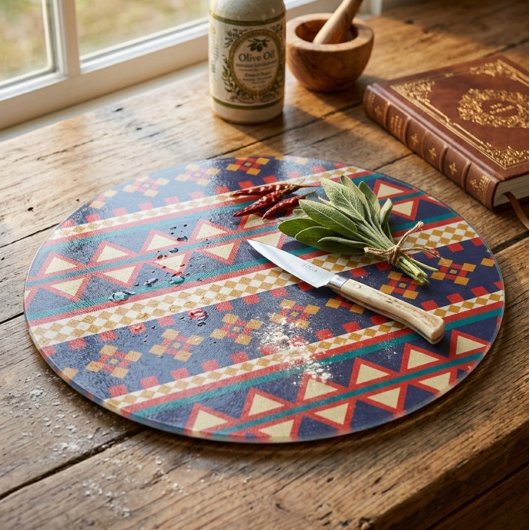 Aztec Elegantie | Glazen Snijplank