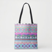 Aztec Elephants Tribal Pattern, Cool