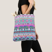 Aztec Elephants Tribal Pattern, Cool Tote Bag (Dichtbij)