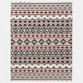 Aztec Essence II Pattern Black White Grey Fleece Deken (Voorkant)
